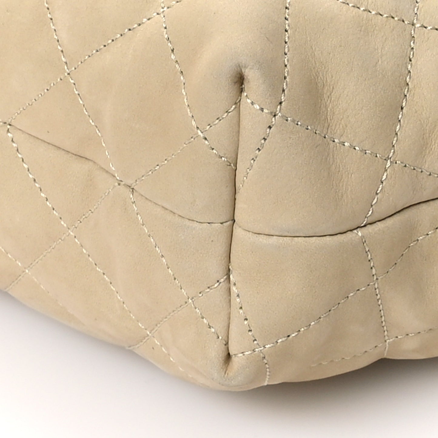 Nubuck Suede Quilted Maxi Icare Shopping Tote Beige