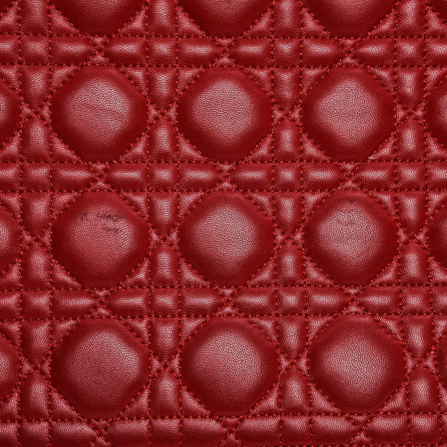 Vintage Lambskin Cannage Large Lady Dior Red