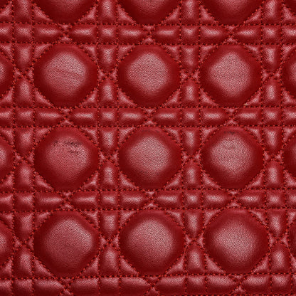 Christian Dior Vintage Lambskin Cannage Large Lady Dior Red 20 of 20