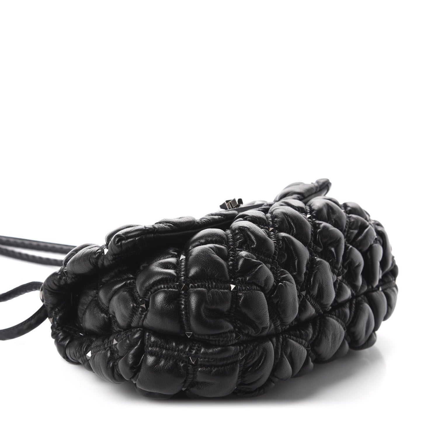 Nappa Medium Spikeme Shoulder Bag Black
