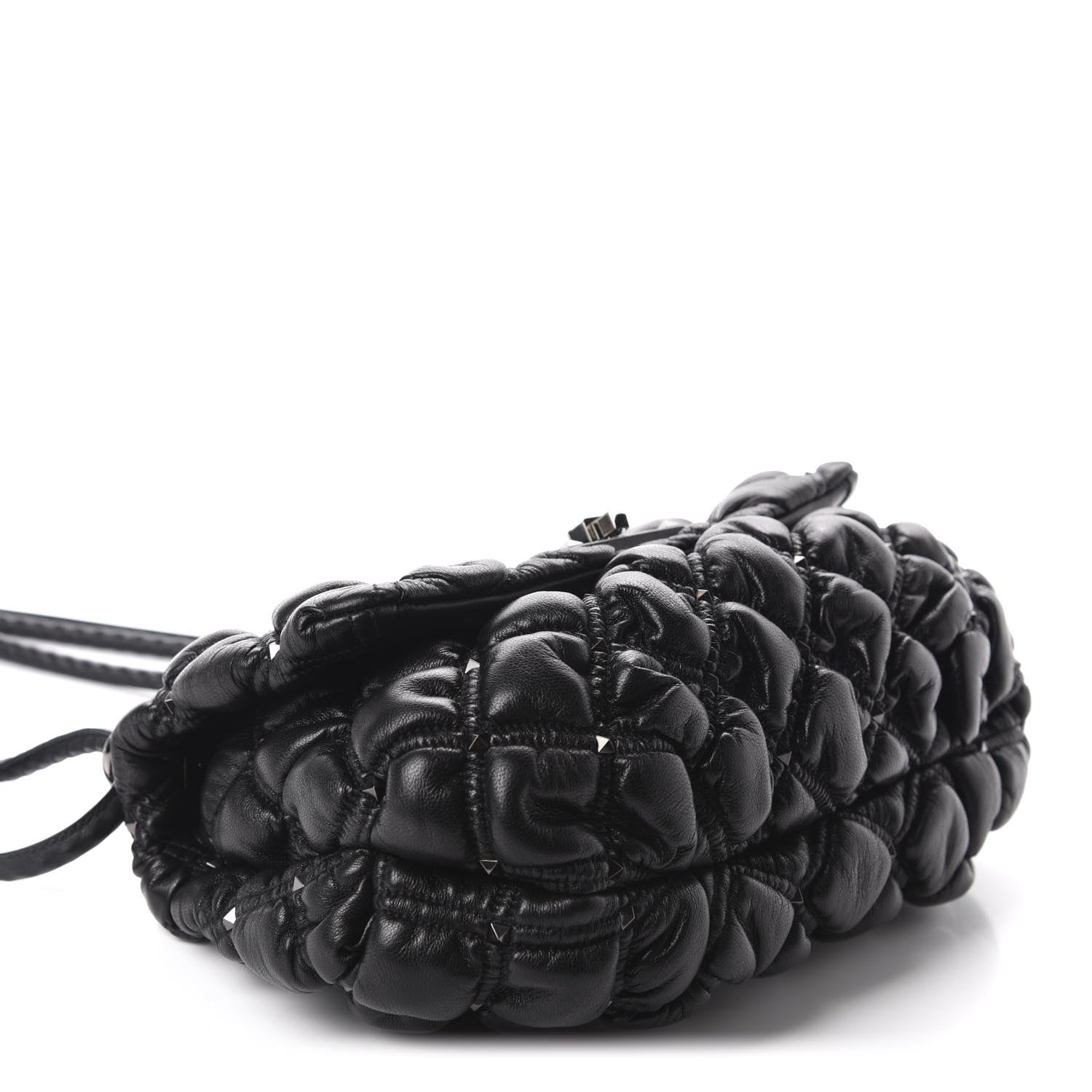 Valentino Garavani Nappa Medium Spikeme Shoulder Bag Black 4 of 9