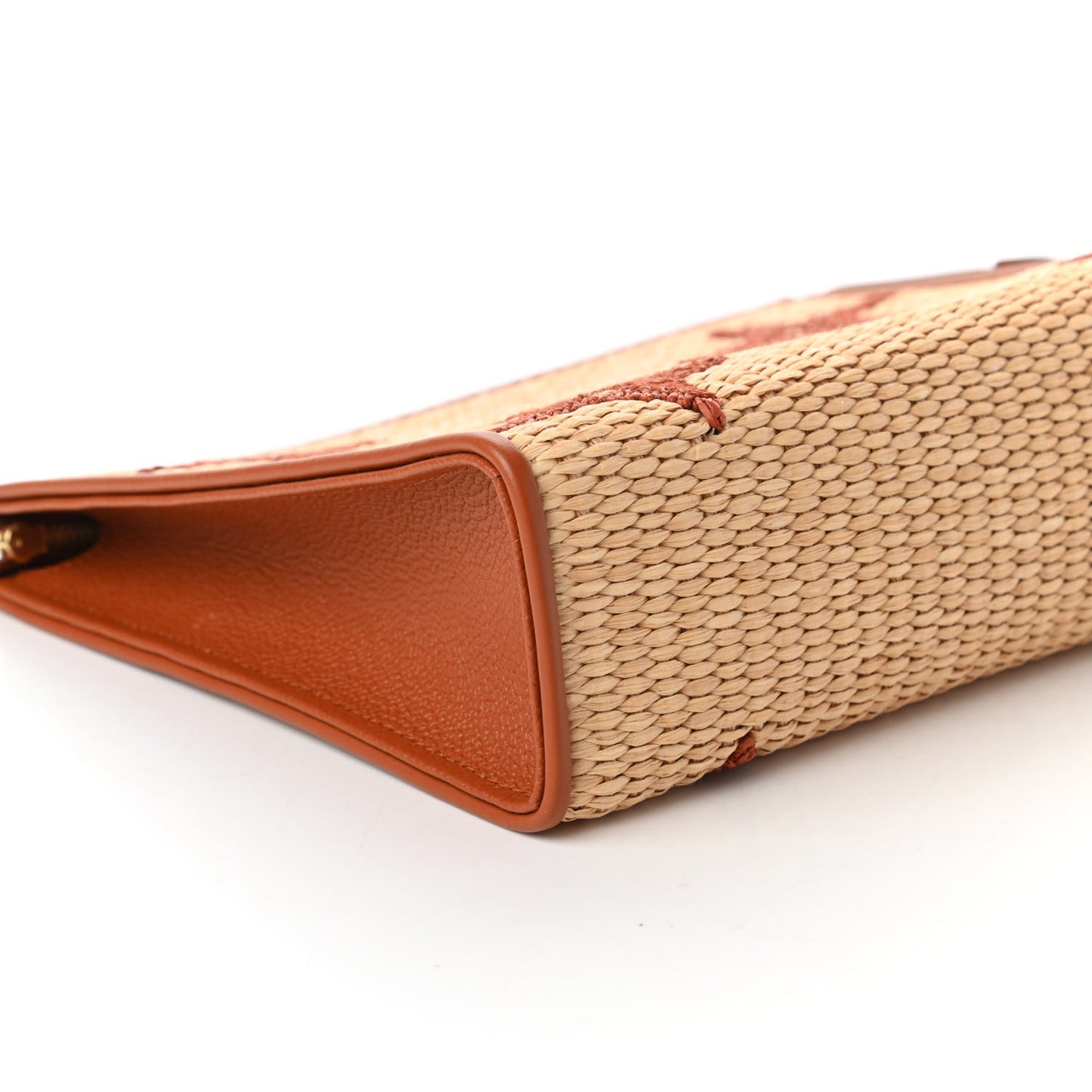 Raffia Monogram Giant Toiletry Pouch 26 Tan