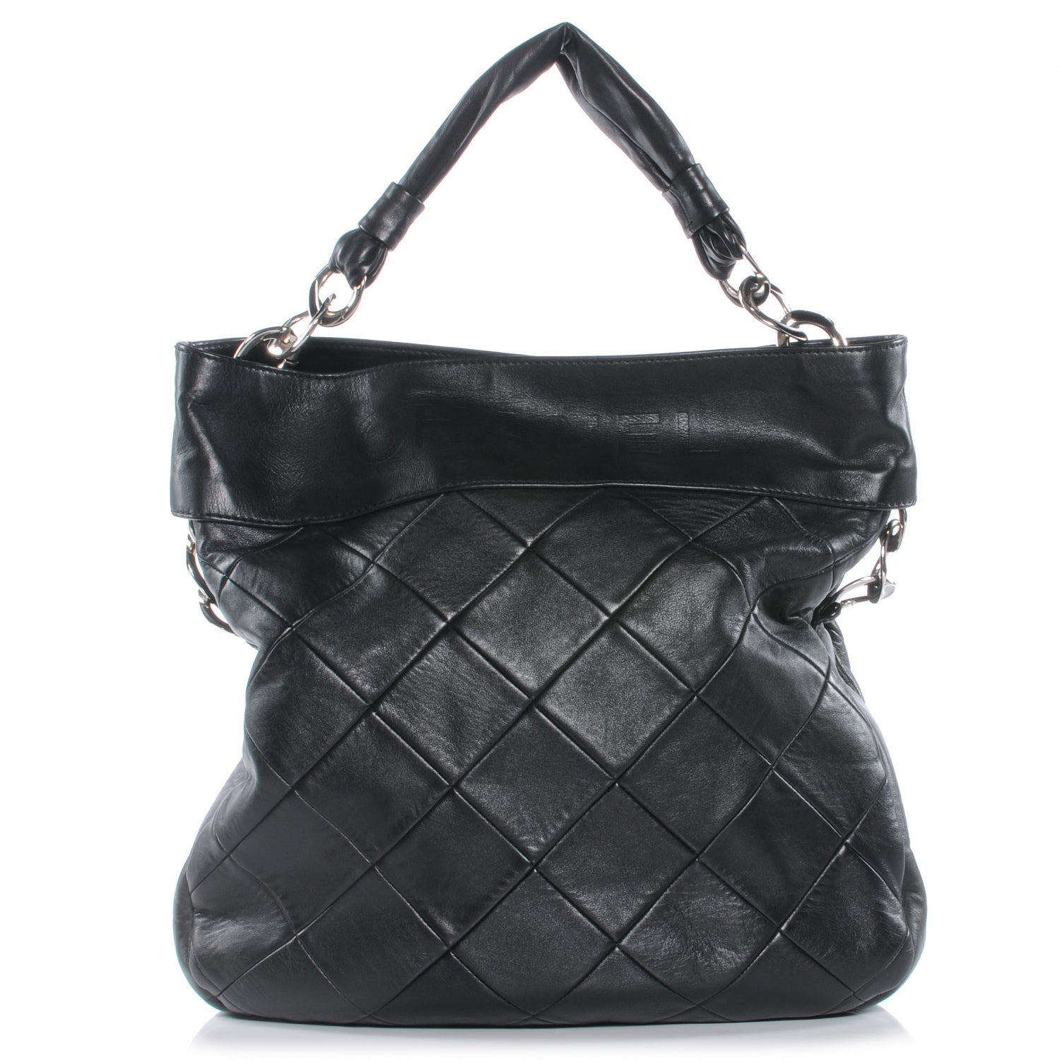 Chanel Calfskin Quilted Chain Hobo Black 1 of 7