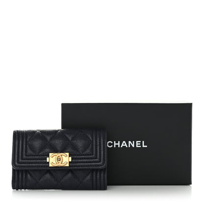 Chanel Caviar Quilted Boy Flap Card Holder Navy 9 of 9