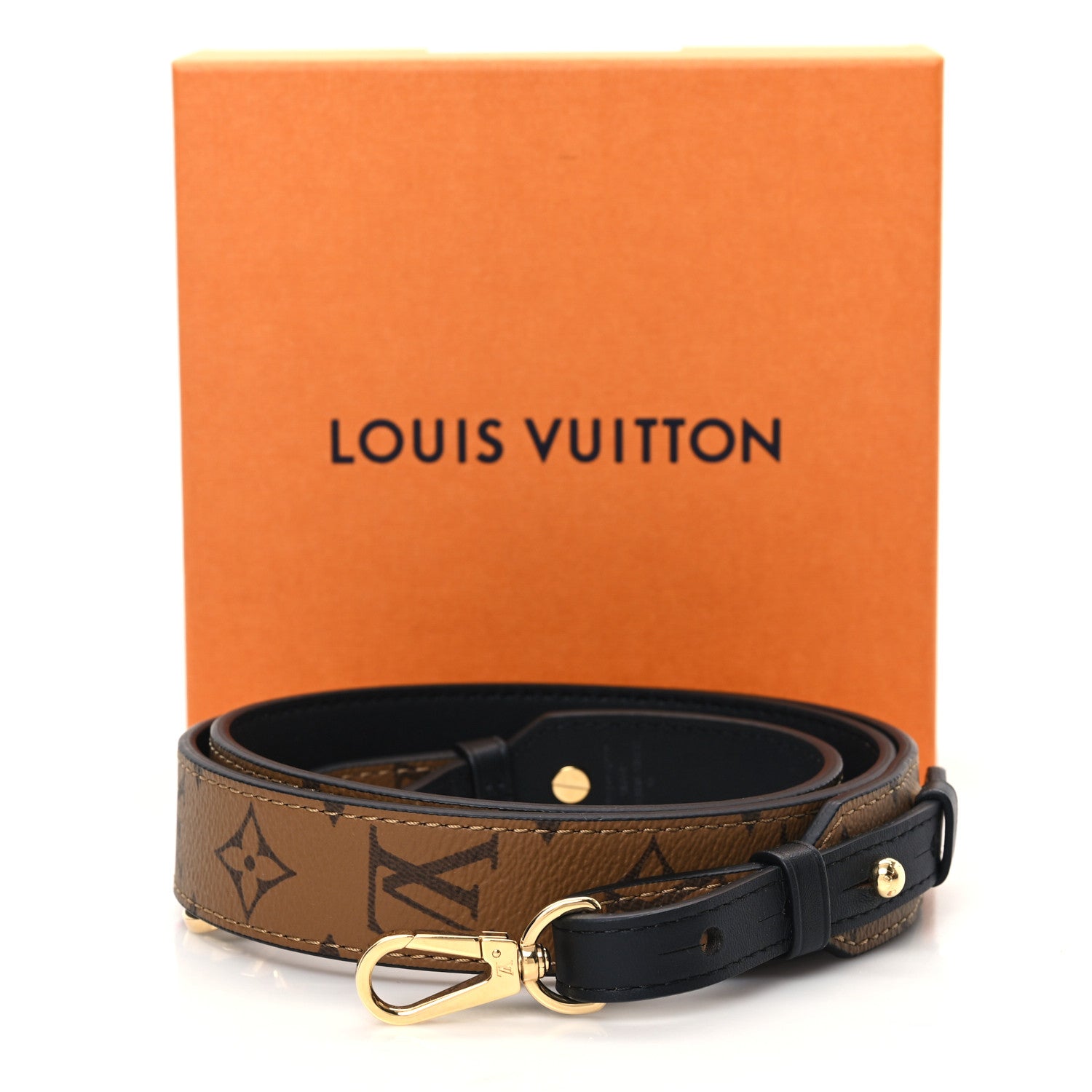 Louis Vuitton Reverse Monogram Bandouliere Shoulder Strap XL Black 4 of 4