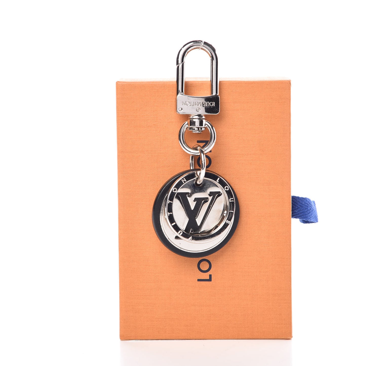 LV Circle Bag Charm Key Holder Silver