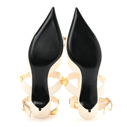 Valentino Garavani Calfskin Roman Stud Ankle Strap 40mm Pumps 40 White 6 of 9