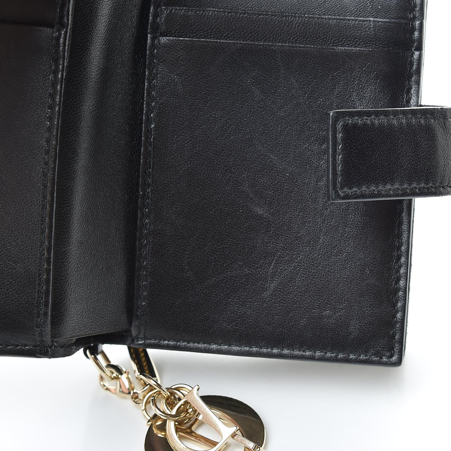 Christian Dior Lambskin Cannage Medium Lady Dior Eden Wallet Black 10 of 17