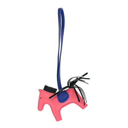 Hermes Milo Lambskin Grigri Rodeo Horse Bag Charm PM Rose Azalee Vert Cypress Bleu Electrique 1 of 5