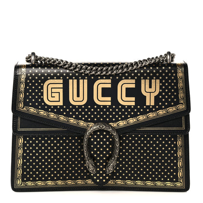 Gucci X SEGA Calfskin GUCCY Stars Medium Dionysus Shoulder Bag Black Gold 1 of 12