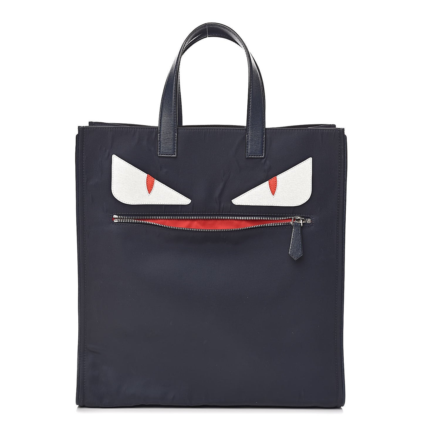 Nylon Vitello Elite Monster Eyes Tote Blue Scuro White Multicolor