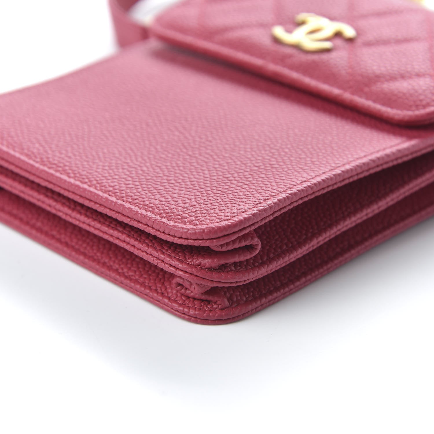 Chanel Caviar Quilted CC Phone Holder With Chain Pink 7 of 10
