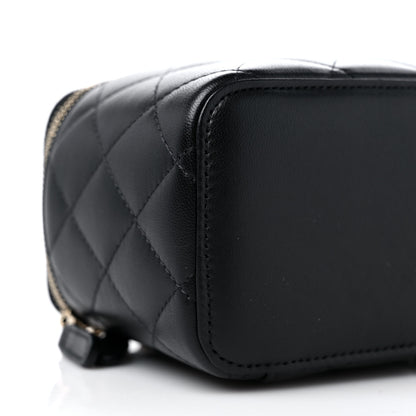 Chanel Lambskin Quilted Small Top Handle Vanity Case With Chain Black 8 of 10