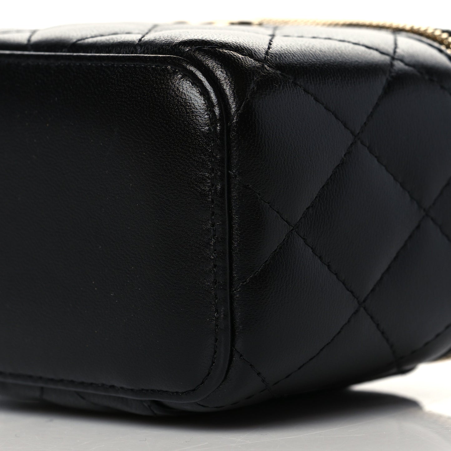 Lambskin Quilted My Chanel Lady Vanity Case With Chain Black