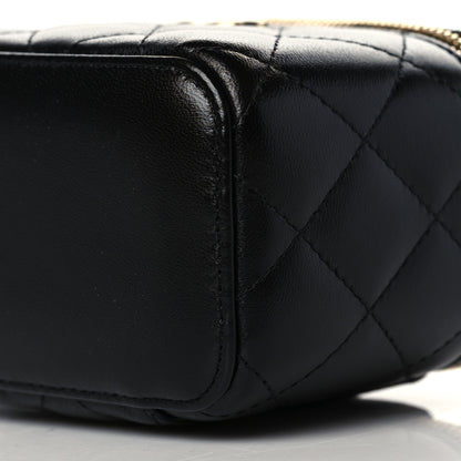 Chanel Lambskin Quilted My Chanel Lady Vanity Case With Chain Black 10 of 10