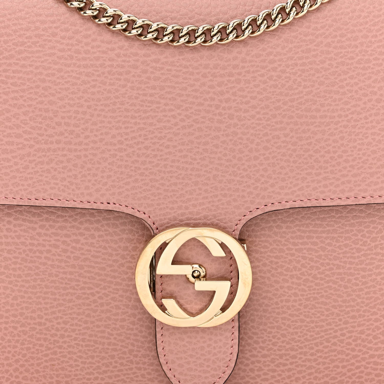 Gucci Dollar Calfskin Interlocking G Shoulder Bag Soft Pink 8 of 10