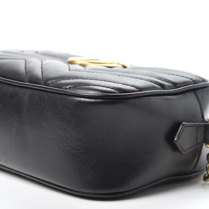 Gucci Calfskin Matelasse Small GG Marmont Chain Shoulder Bag Black 6 of 9