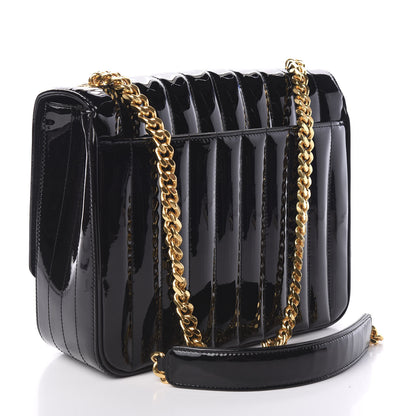 Saint Laurent Patent Matelasse Monogram Large Vicky Chain Bag Black 2 of 11