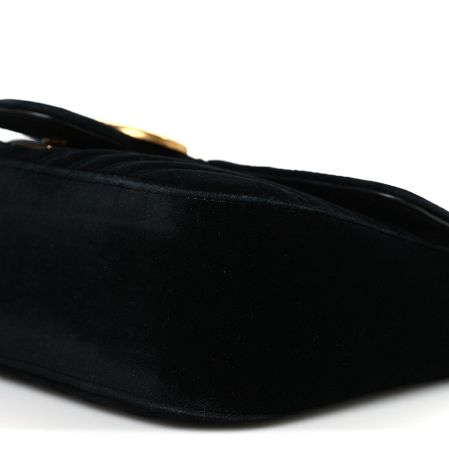 Gucci Velvet Matelasse Small GG Marmont Shoulder Bag Black 10 of 10