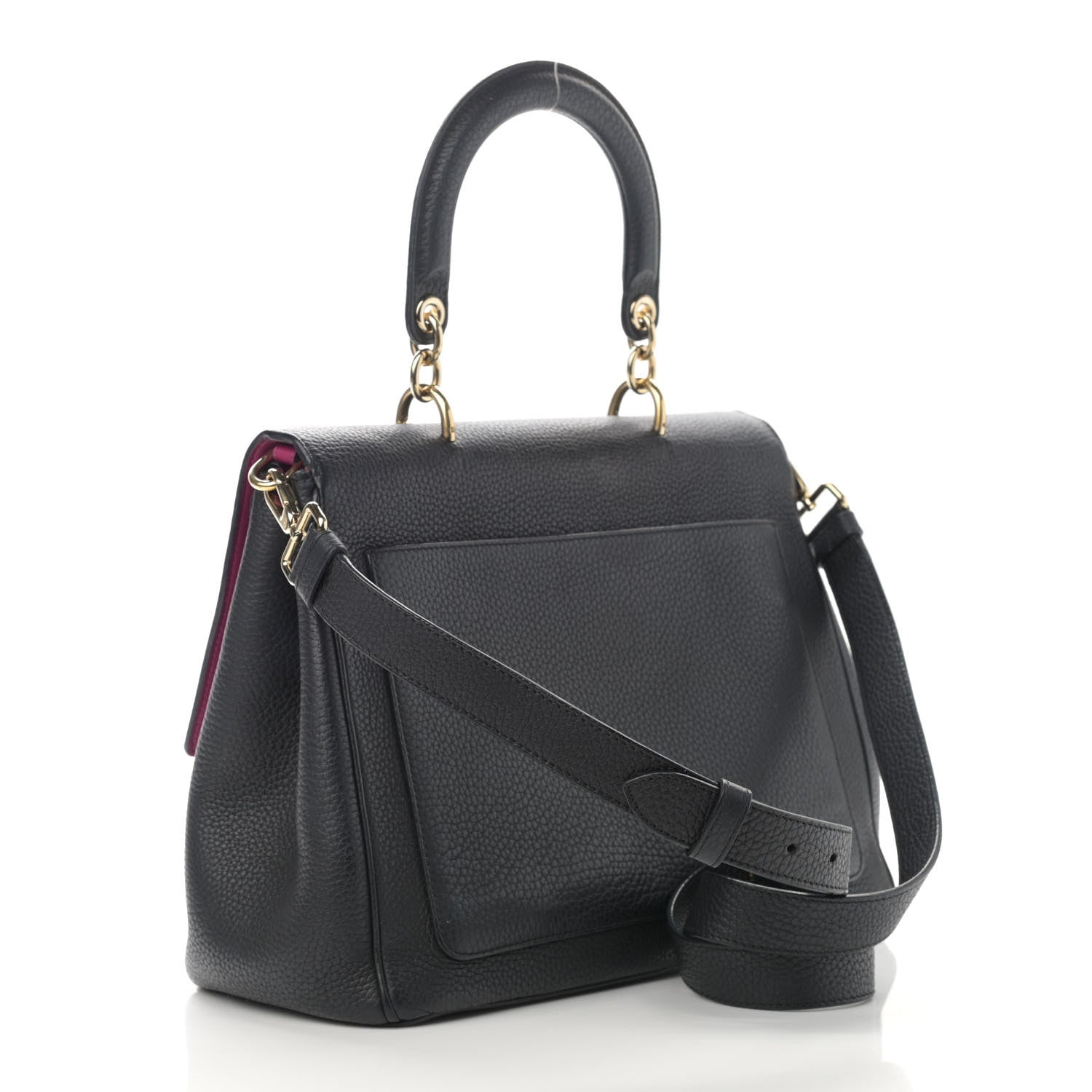 Christian Dior Bullcalf Medium Be Dior Flap Black Fraise 3 of 19
