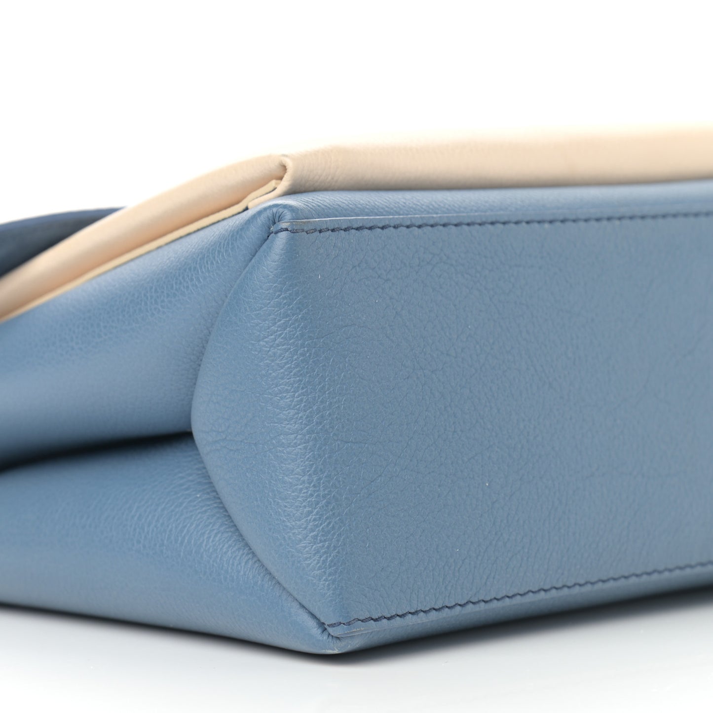 Soft Calfskin My Lockme Top Handle Blue Jean Creme