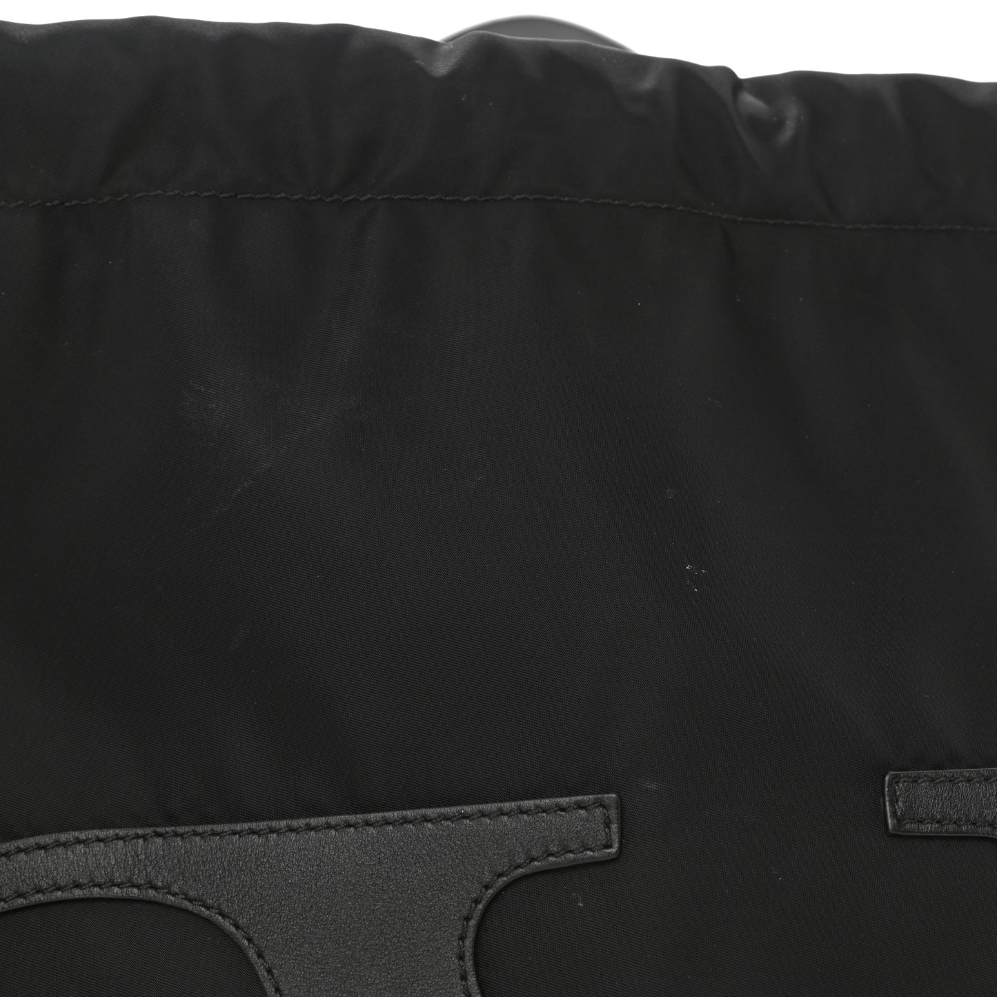 Nylon VLogo Drawstring Backpack Black