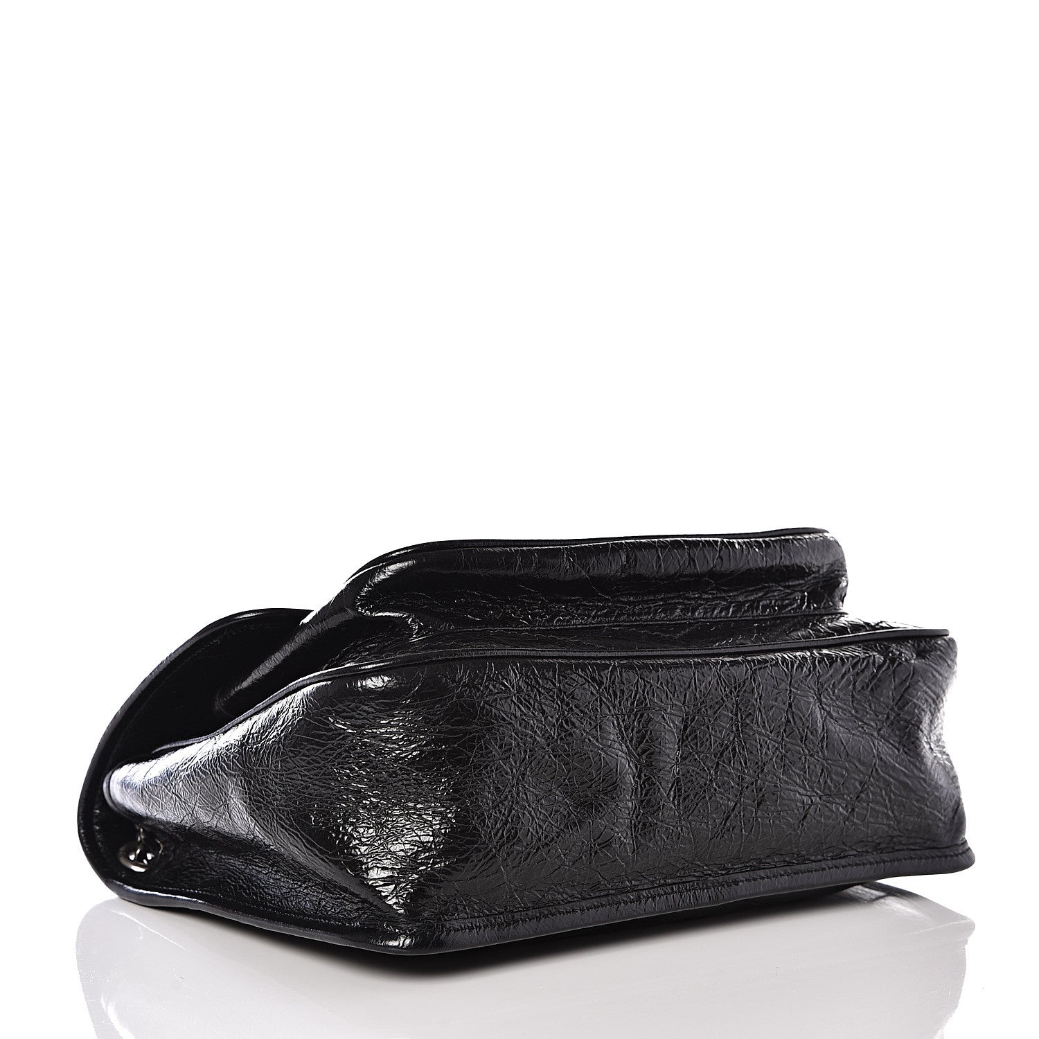 Saint Laurent Crinkled Calfskin Matelasse Monogram Medium Niki Chain Satchel Black 3 of 9