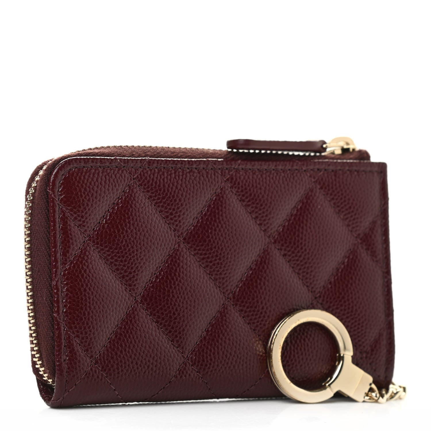 Chanel Caviar Quilted Zipped Key Holder Case Bordeaux 3 of 7