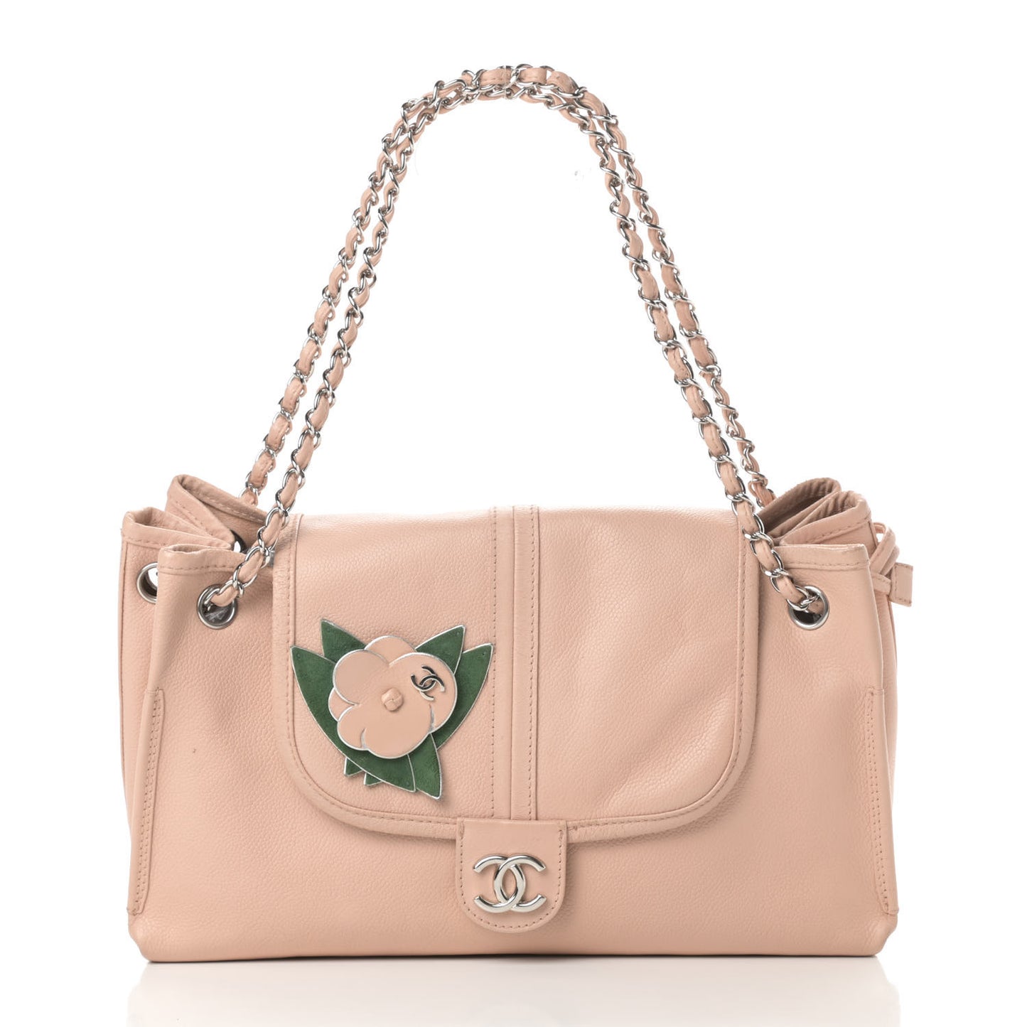 Caviar Accordion Flap Beige