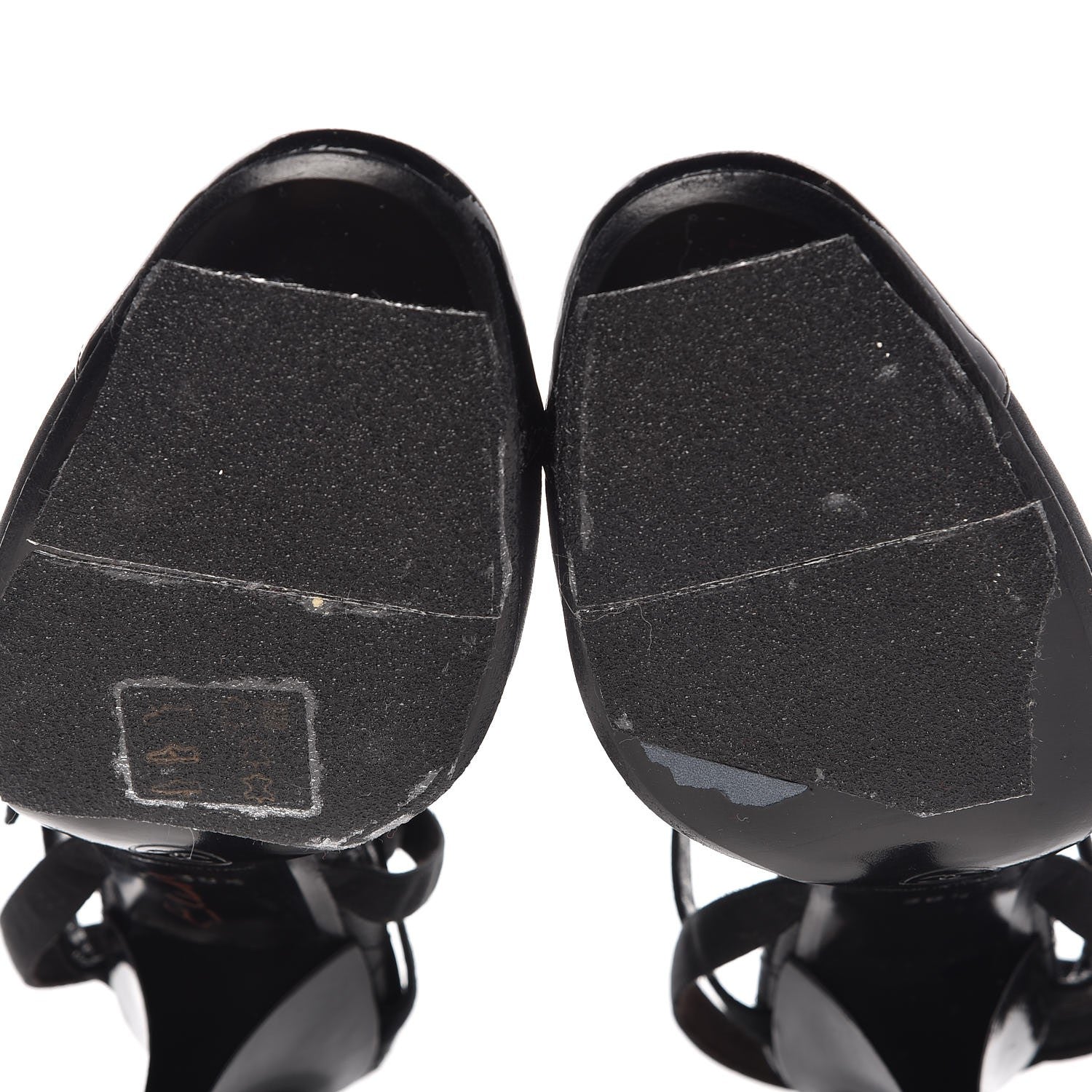 Chanel Satin Patent Cap Toe Ankle Wrap Pumps 38.5 Black 10 of 10