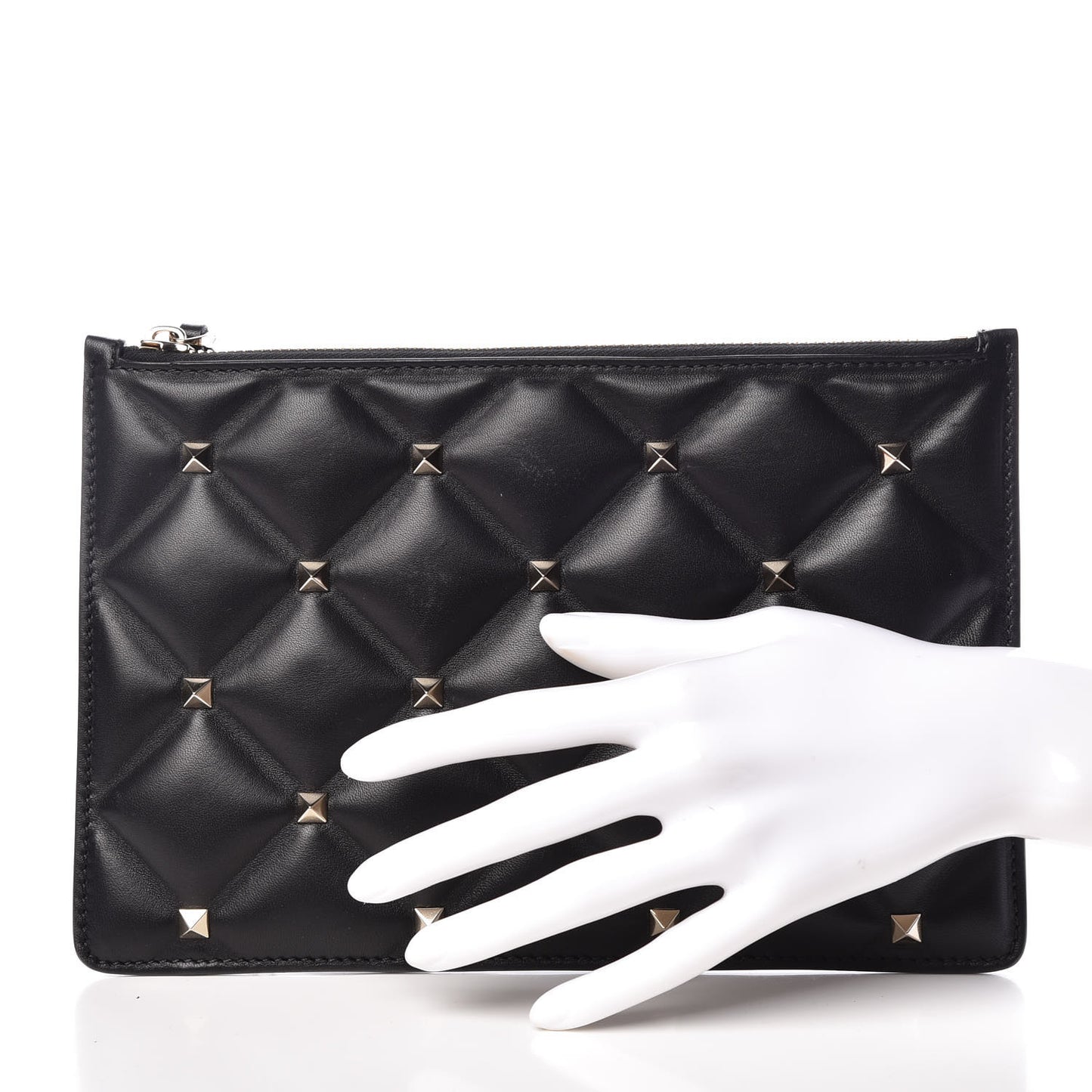 Nappa Small Candystud Zip Pouch Black