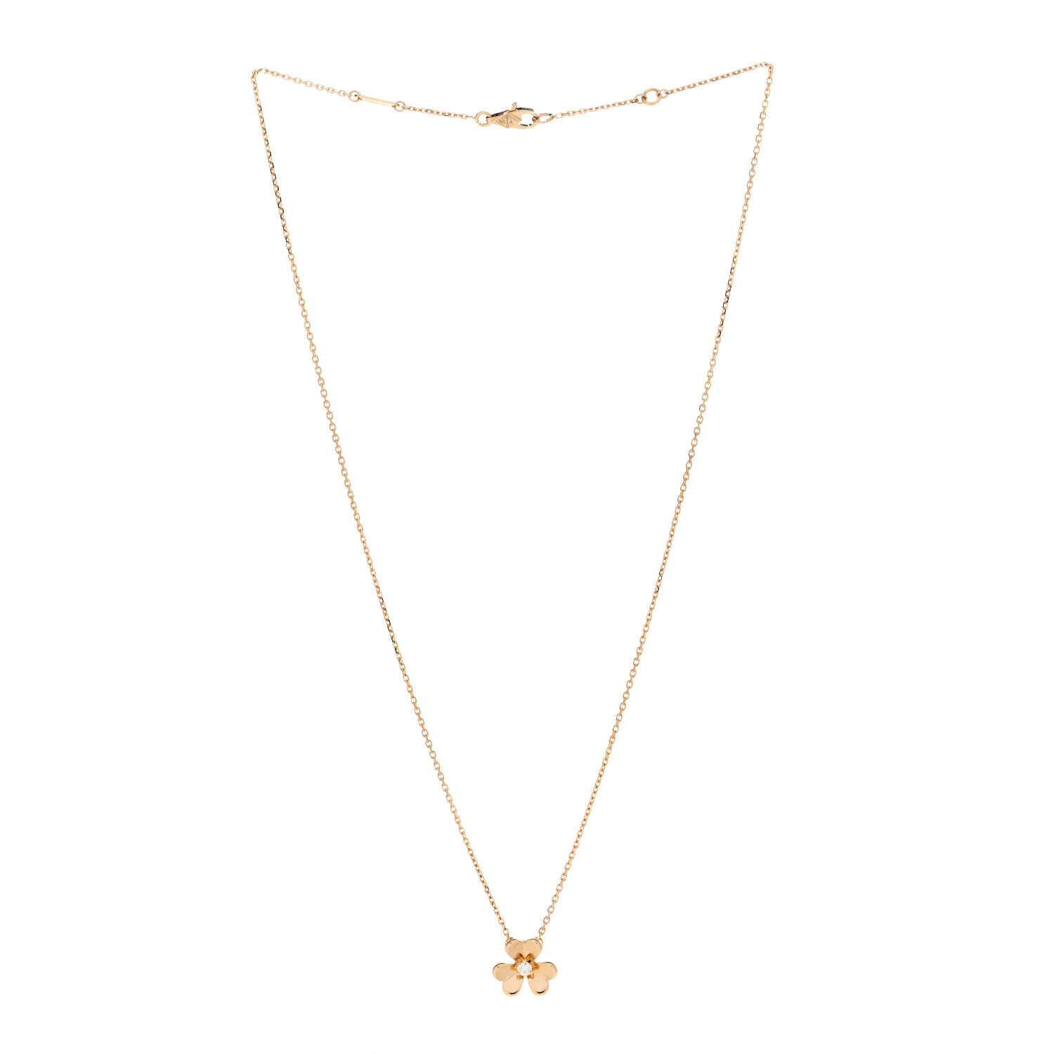 Van Cleef & Arpels 18K Yellow Gold Diamond Mini Frivole Pendant Necklace 3 of 6