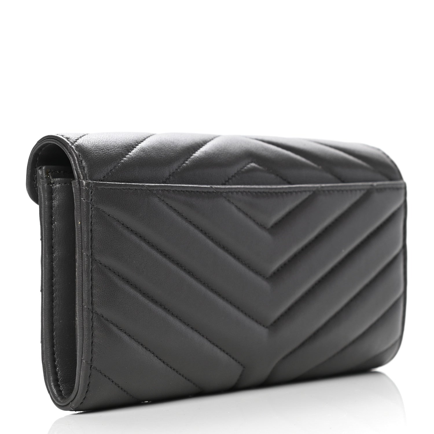 Saint Laurent Lambskin Y Quilted Monogram Large Loulou Flap Wallet Asphalt 2 of 4