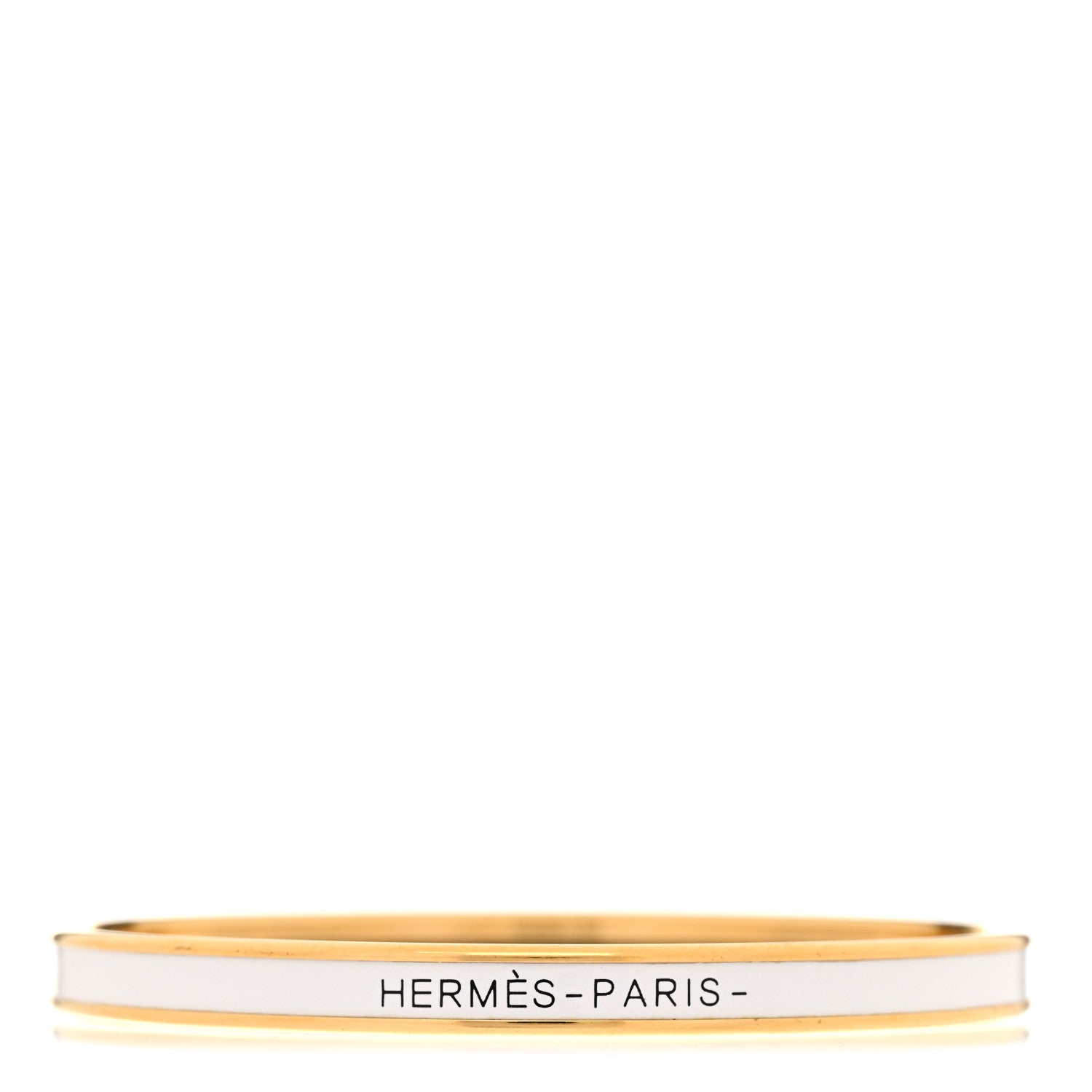 Hermes Enamel Printed Extra Narrow Uni Bracelet 62 White 1 of 6