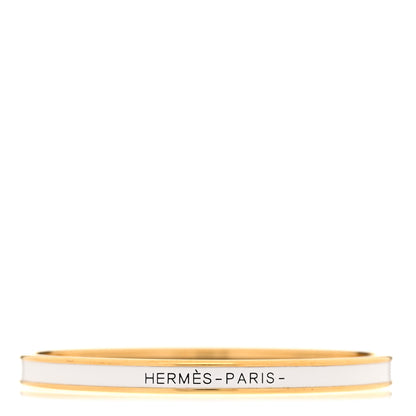 Hermes Enamel Printed Extra Narrow Uni Bracelet 62 White 1 of 6