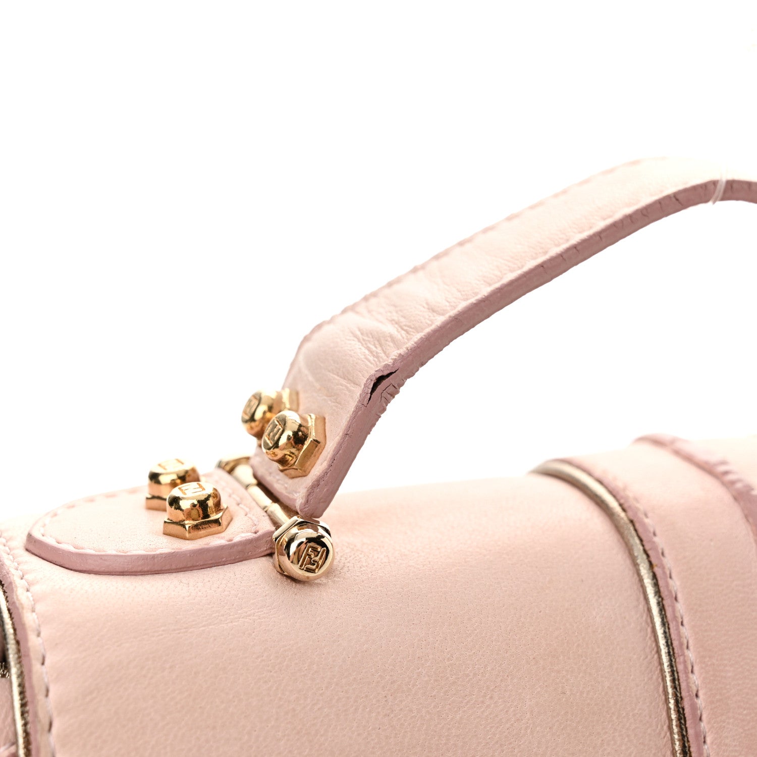 Fendi Nappa Flipping Mini Vanity Mirror Clutch Rose 1541717