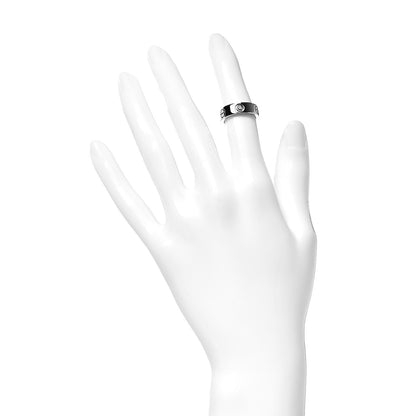 Cartier 18K White Gold 3 Diamond 5.5mm LOVE Ring 46 3.75 2 of 6