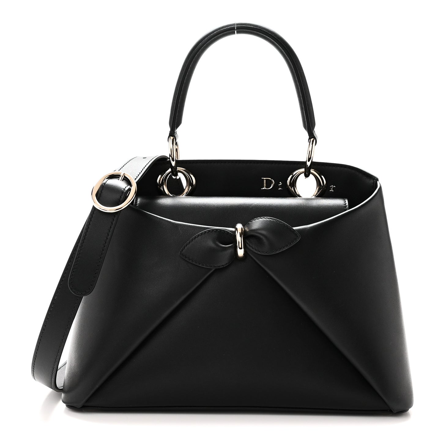 Shiny Smooth Calfskin Small Cigale Bag Black