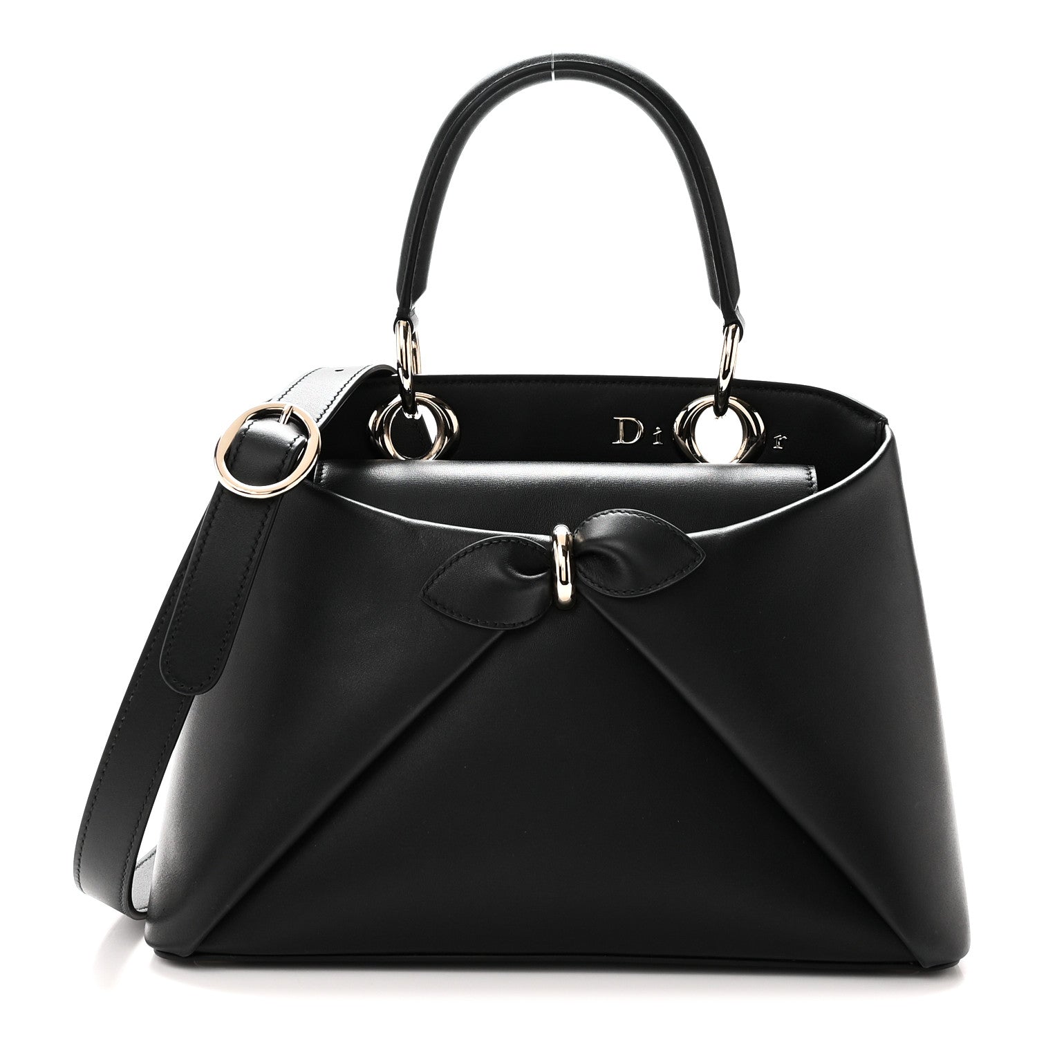 Christian Dior Shiny Smooth Calfskin Small Cigale Bag Black 1 of 9