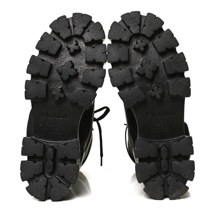 Prada Spazzolato Rois Nylon Metal Triangle Logo Monolith Pouch Pocket 55mm Boots 38 Black 5 of 7