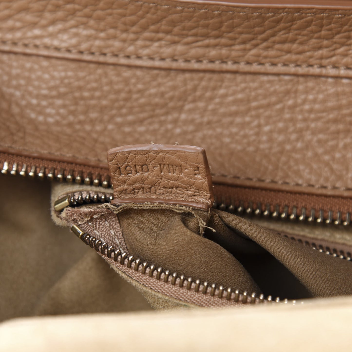 Pebbled Calfskin Mini Luggage Camel