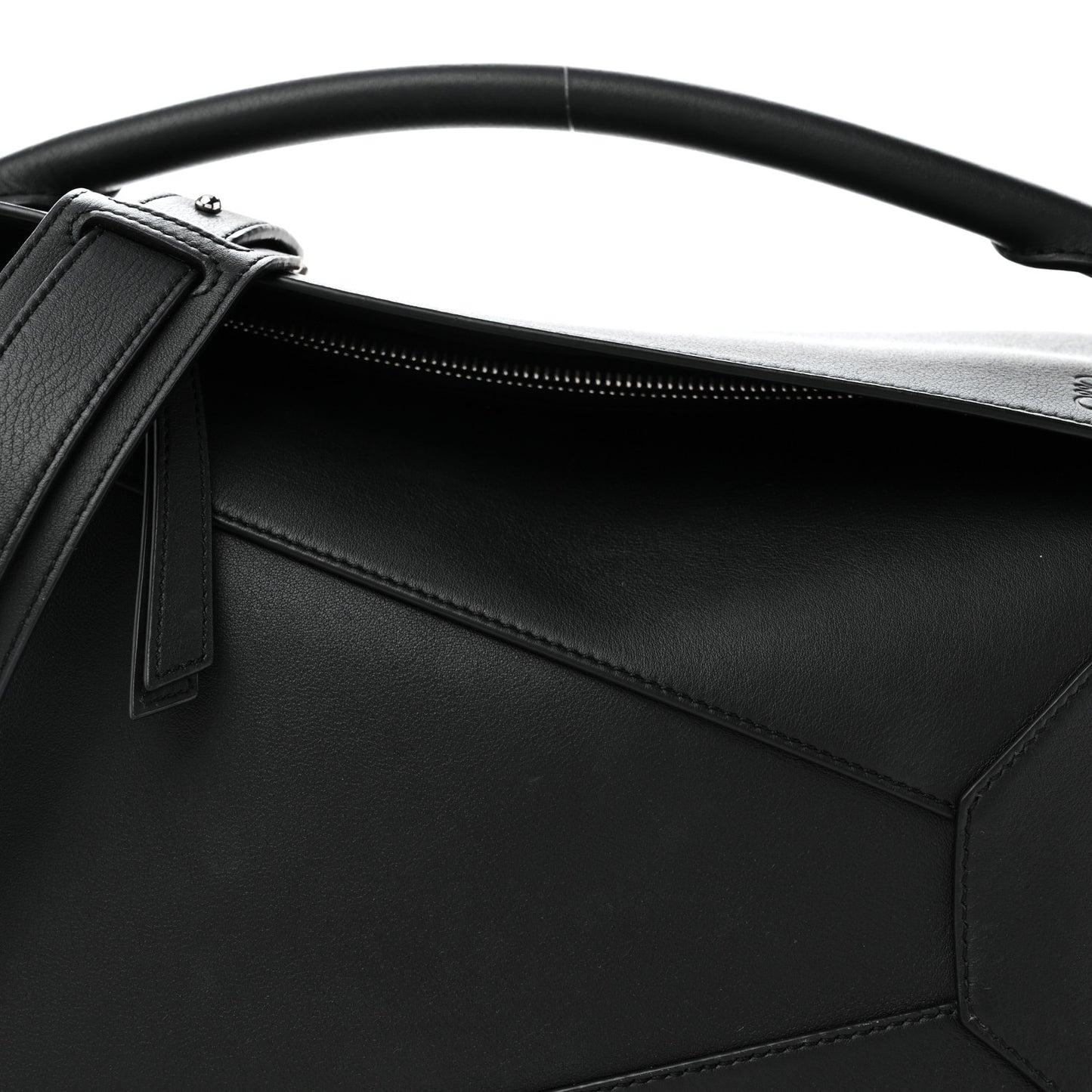 Calfskin Medium Puzzle Edge Bag Black
