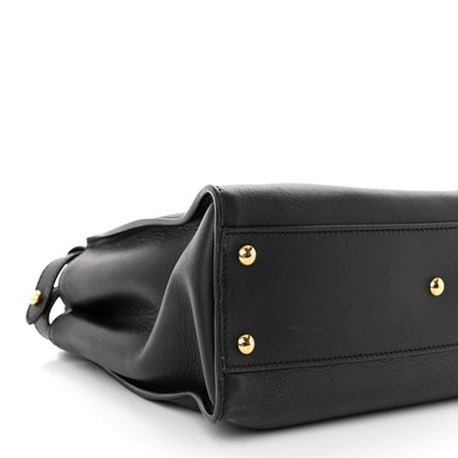 Fendi Vitello Seta Shiny Nappa Medium Peekaboo Iconic Satchel Black 9 of 10