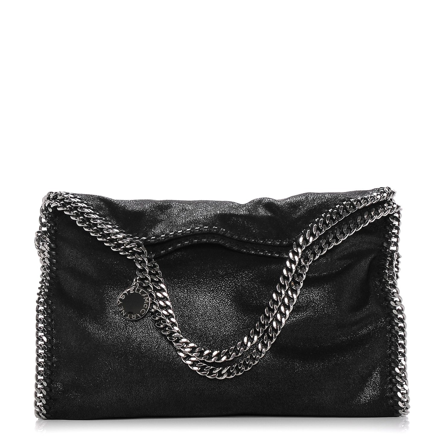 Shaggy Deer Fold Over Falabella Tote Black
