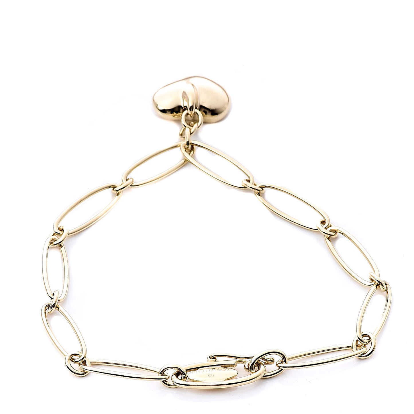 18K Yellow Gold Elsa Peretti Full Heart Charm Bracelet