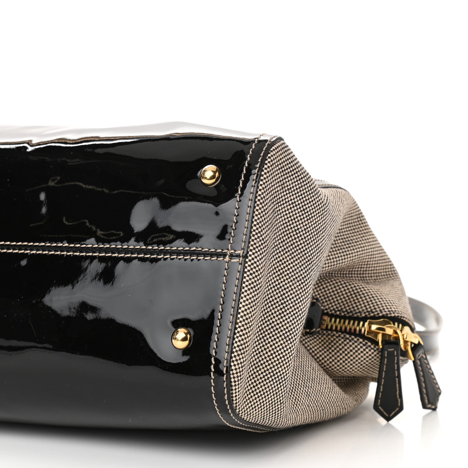 Fendi Patent Canvas Small Chameleon Tote Black 9 of 9