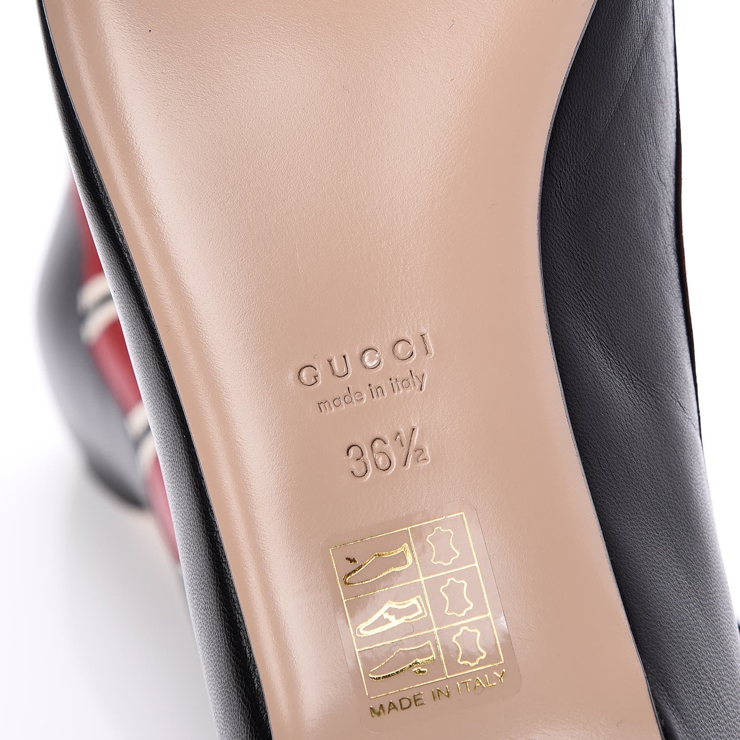 Gucci Malaga Kid Snake Ballet Flats 36.5 Black Hibiscus Red 6 of 10