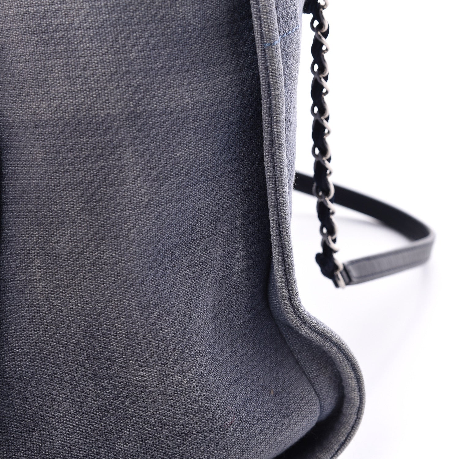 Chanel Canvas Small Deauville Tote Denim Blue 12 of 12