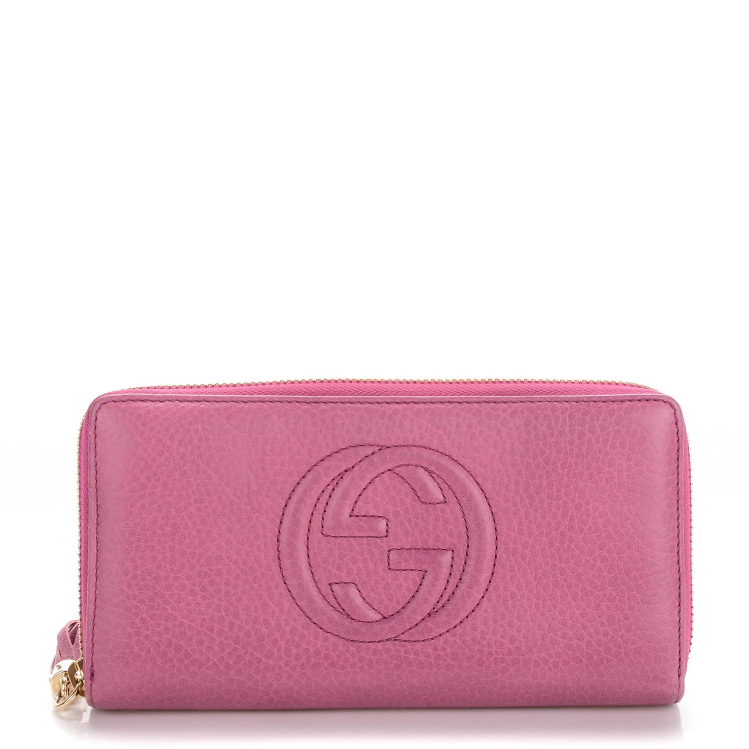 Gucci Pebbled Calfskin Soho Zip Around Wallet Peonia Flower 1 of 7