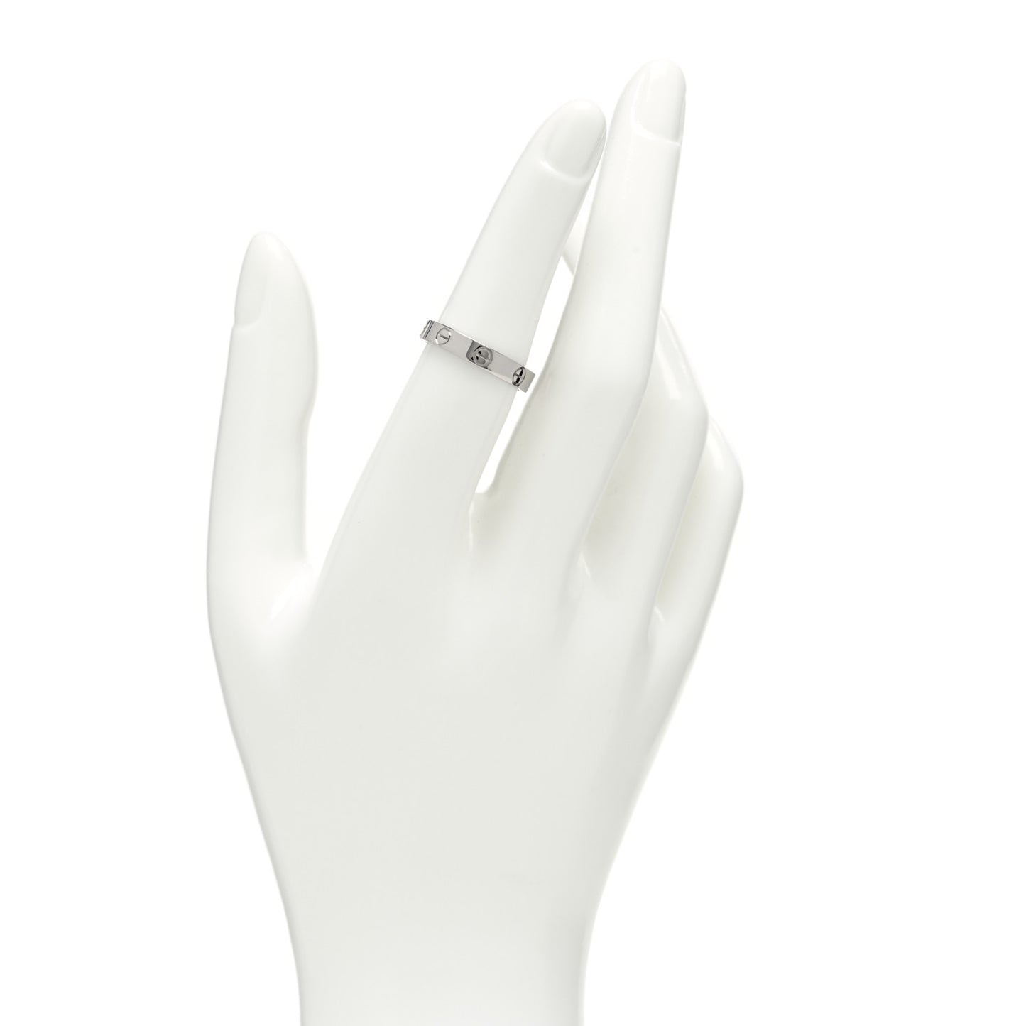 18K White Gold 3.5mm LOVE Wedding Band Ring 53 6.25
